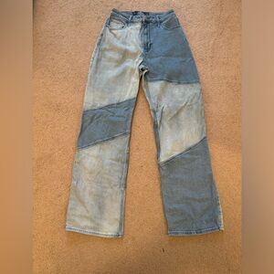 Women’s Hollister Jeans, Ultra High-Rise Dad Jean, Asymmetrical Denim Pattern